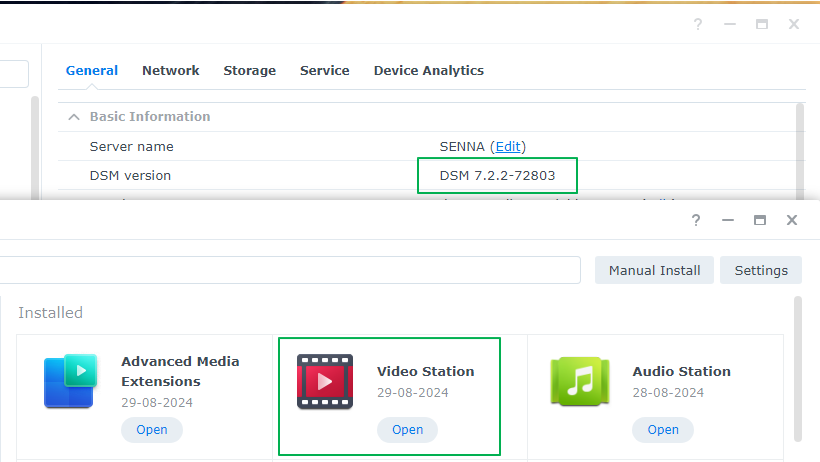 DSM 7.2.2 版本不支持 Video Station-CIK
