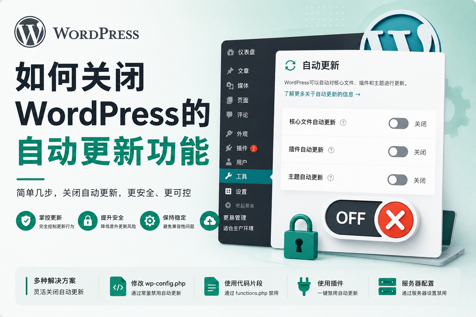 如何关闭WordPress的自动更新功能-CIK