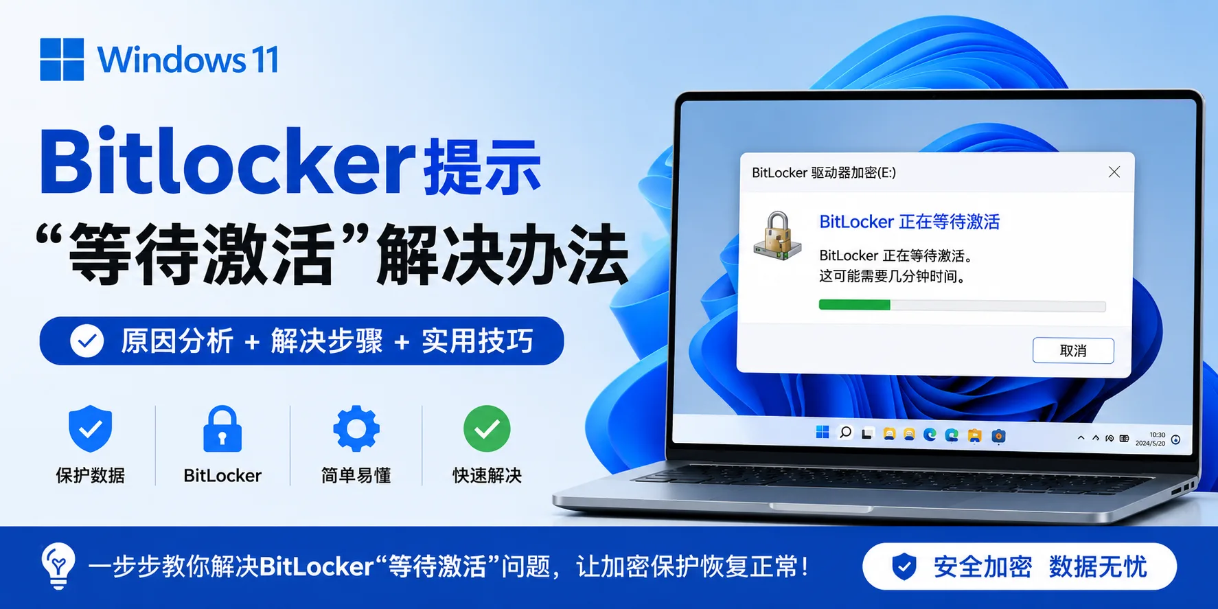 Win10Win11系统中Bitlocker提示等待激活解决办法-Cik